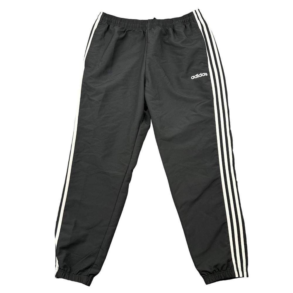 Adidas 3-Stripes Wind Pants Mens XL White Stripe Mesh Lined Track Pants Athletic